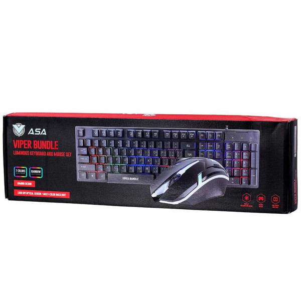 لوحة مفاتيح وماوس Viper للألعاب ذات جودة عالية وإضاءة متعددة الألوان RGB